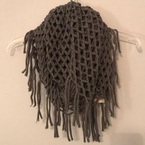 grey fringed infinity scarf